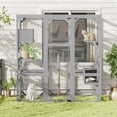 thumbnail image 2 of Large Cat Catio 4 Tiers Cat Enclosures House with Double Enter Doors, Walk-in Cat House Kitty Cage Condo with 3 Platforms and 2 Resting Rooms, 68.5"H, Light Grey, 2 of 9