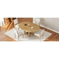 thumbnail image 2 of TOPMAX Farmhouse 5-Piece Round Extendable Dining Table Set for 4, Solid Rubberwood Kitchen Table with 16" Removable Leaf & Upholstered Chairs, Natural+Beige, 2 of 25