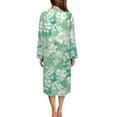 thumbnail image 3 of FKELYI Green Palm Leaf Hibiscus Flower Print Women Zipper House Robes Nightgowns with 2 Pockets Zip-up Front Sleepwear Dress Comfy Loungewear for Fall Winter Indoor Outdoor, XL, 3 of 6
