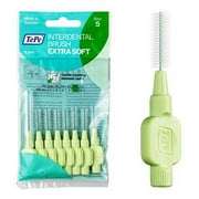 TEPE Interdental Brush Extra .. Soft, Supersoft Dental Brush .. for Teeth Cleaning, Pack .. of 8, 0.8 mm, .. Large Gaps, Green, Size .. 5