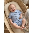 thumbnail image 4 of BemeyourBBs Toddler Baby Boy Summer Clothes 0 6 12 18 24 Months 2 3 4 Years Newborn Baby Boys Summer 2 Piece Outfits Short Sleeve Pocket Button Down Shirt and Shorts Set, 4 of 9