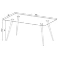 thumbnail image 4 of Gilman Rectangular 64-inch Glass Top Dining Table Chrome, 4 of 5