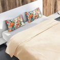 thumbnail image 5 of Yayeee Pillowcase Standard Size Set of 2 Satin Wrinkle Resistant Envelope Pillow Case, Orange Japanese Flowers Pattern, 5 of 8