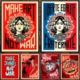 thumbnail image 2 of Póster retro vintage con impresiones y cuadros de pop bar Make Art Not War, arte de pared, lienzo, imágenes para sala de estar, decoración del hogar, 2 of 5