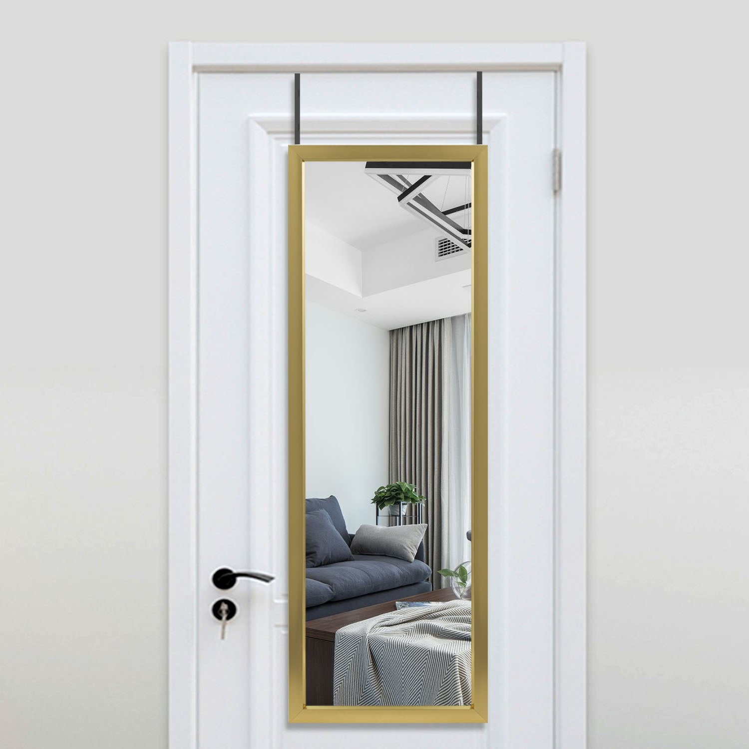 Door Mirror Full Length Mirror 18''x51'' Over The Door Full Length