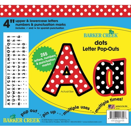 UPC: 0704068036277 | Barker Creek Dots 4 Letter Pop-Outs – 510 Characters