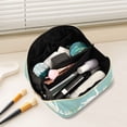 thumbnail image 2 of FORMRS Makeup Bag Travel Cosmetic Organizer for Women Fold Flat Zipper Pouch with Handle, White Cartoon Swan, 2 of 8