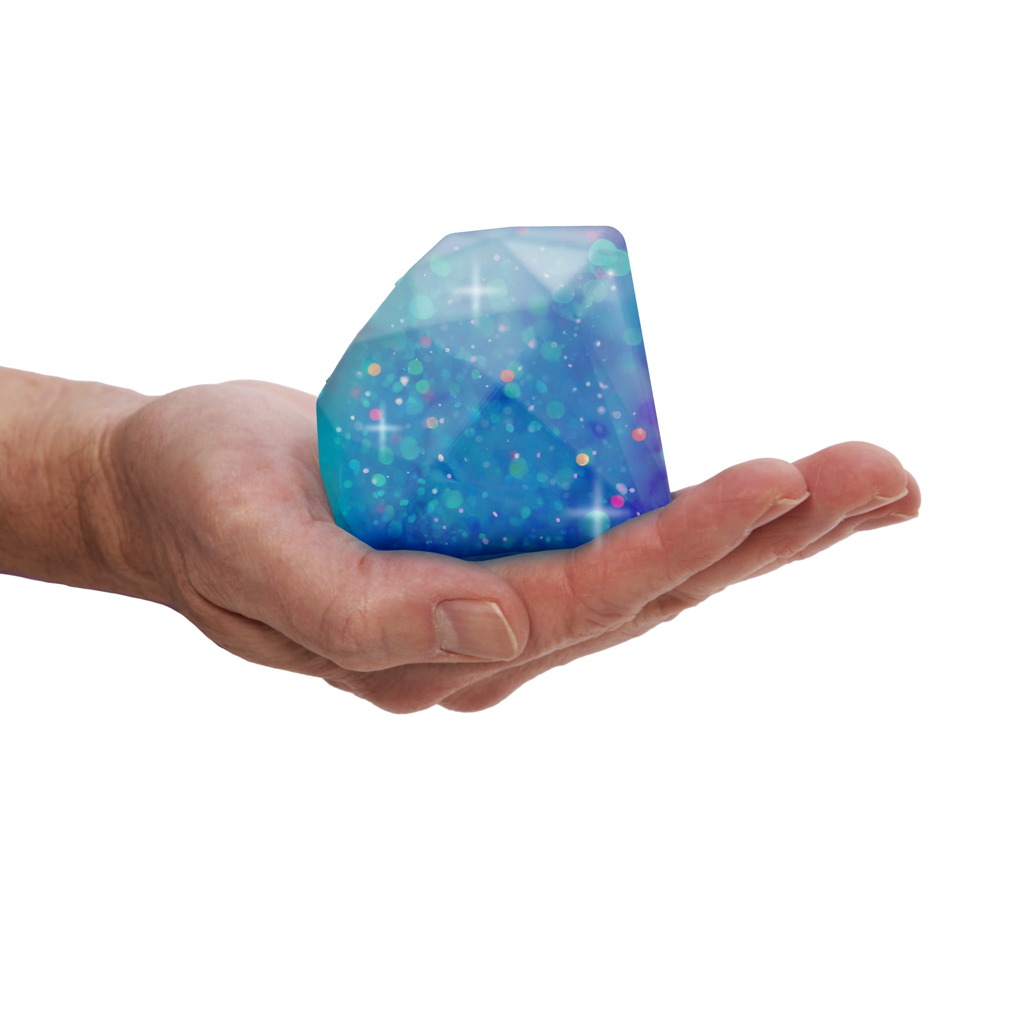 NeeDoh Groovy Jewel Novelty Toy with Glitter Water Filling, Multiple Colors, Children Ages 3+