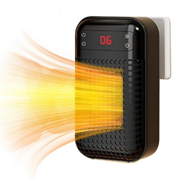 MUSICOZY Upgrade Smart Wall Space Heater 500W/800W Portable Electric Small Heater With Adjustable Thermostat and Timer, Overheat Protection,Safe Heater for Office Dorm Dog Room (Black-500W)