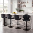 thumbnail image 5 of AFO Swivel Bar Stools Set of 4, Adjustable Height Barstools with Shell Back, Modern PU Leather Kitchen Island Chairs for Dining Room, Home Bar, Pub, Black, 5 of 11
