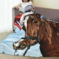 thumbnail image 6 of Pofeuu Christmas Horse Print Ultra-Soft Micro Fleece Blanket,for Bed Or Sofa,All Season Throw Blankets Flannel Blanket-60"x50", 6 of 7