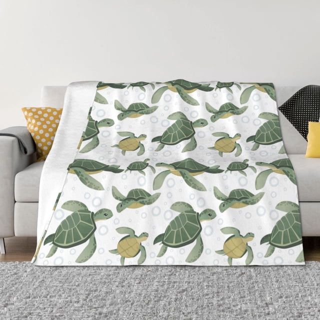 Fotbe Cute Turtle Manta de Franela con Estampado, Manta Ultrasuave para Cama, Sofá, Auto, Hipoalergénica y Antibolitas-40"x30"