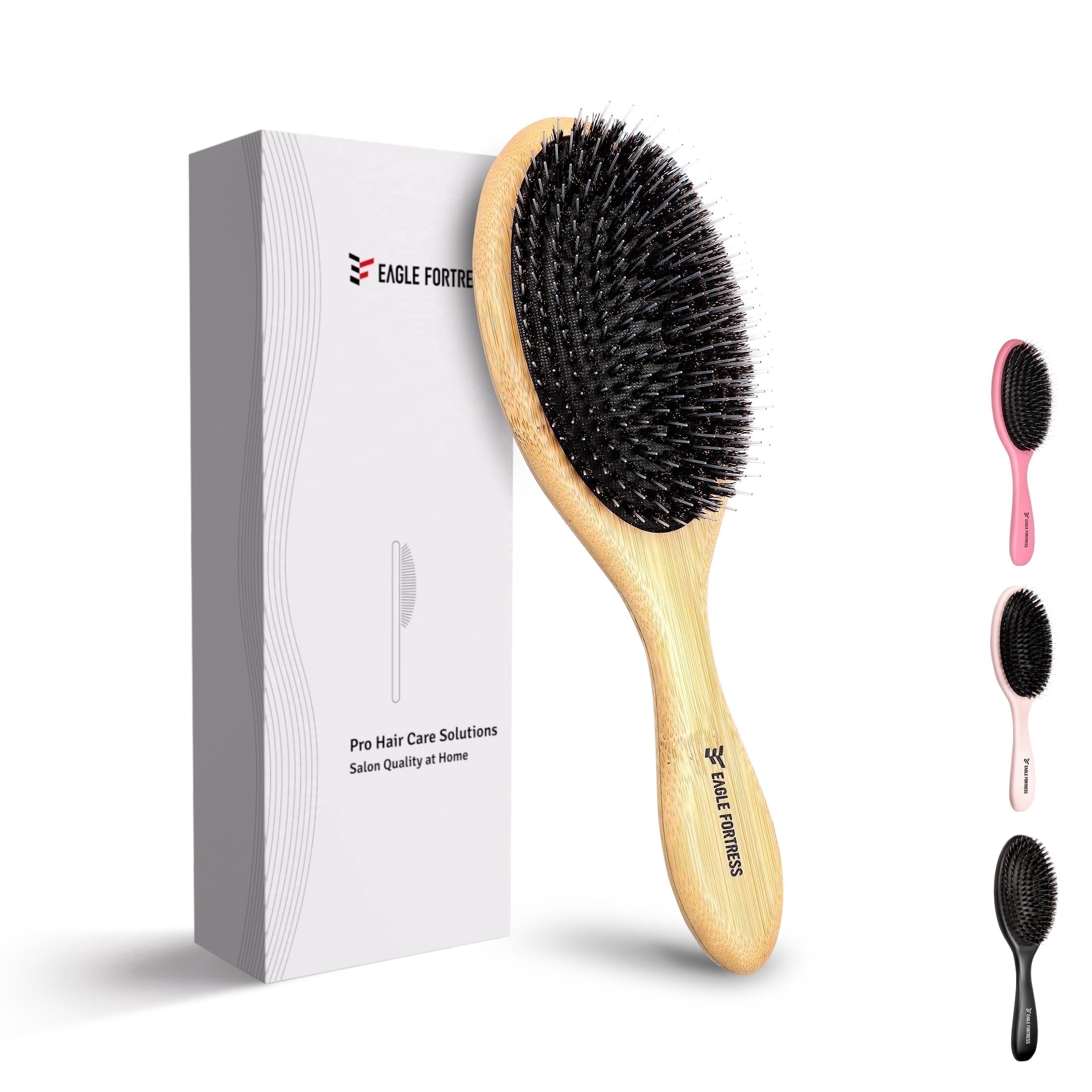 The Hair Edit Glossifier Boar Bristle Bamboo Hair Brush - Walmart.com