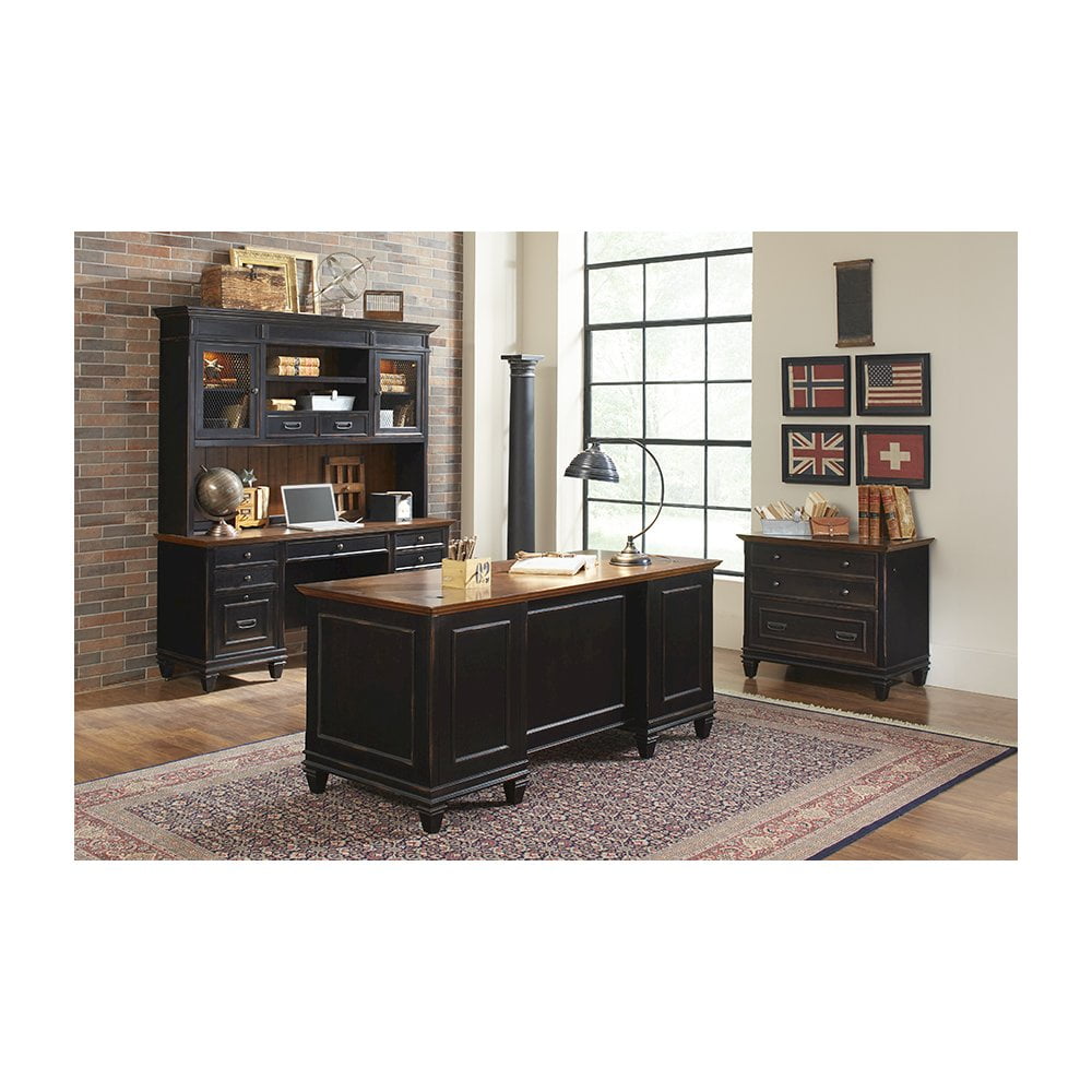 Martin Furniture Hartford Wood Credenza Office Desk Writing Table Black