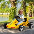 thumbnail image 2 of Qaba 6V Electric Go Kart for Kids with Music, Light, Horn, Yellow, 2 of 10