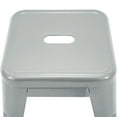 thumbnail image 6 of 18 Inch Industrial Metal Bar Stools Set of 4, Stackable Classroom Stools, Backless Short Dining Chairs for Indoor Outdoor, Kitchen Restaurant (Grey), 6 of 10