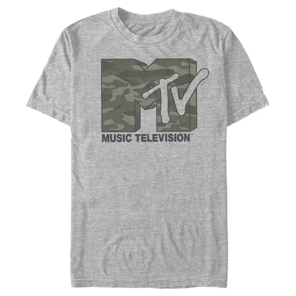 Men's MTV Camouflage Logo  Graphic Tee Athletic Heather 2X Large