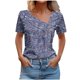 thumbnail image 1 of Top de Verano Mujeres Cuello en V Casual Top de Manga Corta, Ligera Primavera Y Blusa de Verano para las Mujeres, 1 of 5