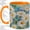Orange, variant on Daisy Ladybug Accent Mug, 11oz Ceramic Coffee Cup for Garden Lovers