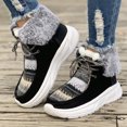 thumbnail image 2 of YOUYEDIAN Boots for Women Fall Winter Plush Soft Fashion Lace-up Platform Casual Warm Round Toe Mid Calf Boots Versatile Fuzzy Outdoor Non Slip Snow Shoes, 2 of 5