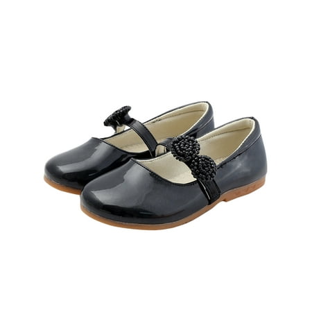 

Tenmix Children Uniform Nonslip Mary Jane Casual Round Toe Kids Cute Magic Tape Leather Shoe