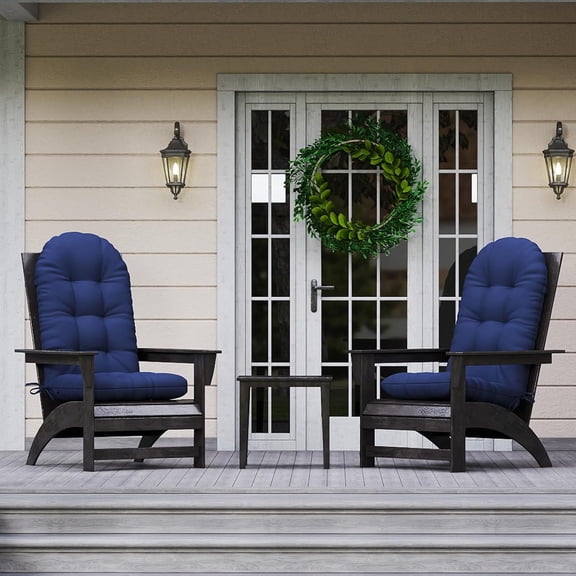 Outdoor Adirondack Chair Cushion, 50x21x4 Inch Rocking Chair Cushions, High Back Soft Seat Pad with Ties, Indoor Outside Use, Fade-Resistant & Waterproof, Dark Blue