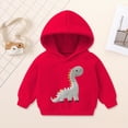 thumbnail image 2 of Ccpelsie Toddler Baby Boys Hooded Sweatshirt Fleece Pullover Long Sleeve Casual Hoodies Fall Winter Clothes for Kids(Red,18-24 Months), 2 of 7