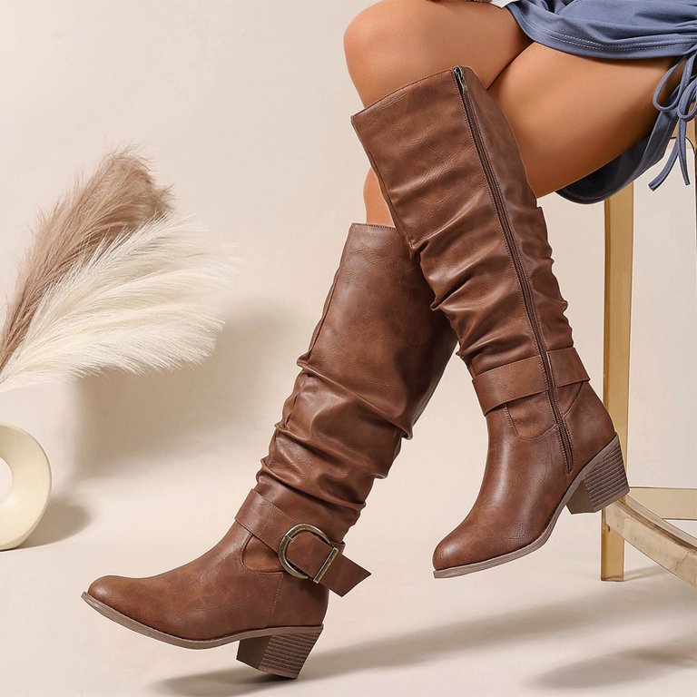 womens extra wide calf dress boots Naturalizer Emily Extra Wide Calf Knee High Boots - Dark Chestnut Brown Suede
