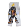 thumbnail image 3 of Lsque Puppy Sits In Bathtub Print Women's Pajama Pants, Lounge Pant - Comfortable Home Wear,Elastic Waistband, Stylish Design-Medium, 3 of 9