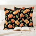 thumbnail image 3 of Fall Pumpkins Retro Outdoor Waterproof Pillow Covers, Thanksgiving Maple Leaves Rustic Black Decorative Square Throw Pillowcase Sofa Cushion Sham for Patio/Couch/Chair, 16"x16" 2 Pack, 3 of 8