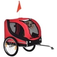 thumbnail image 1 of Aosom Dog Bike, Trailer Pet Cart, Bicycle Wagon, Travel Cargo, Carrier Attachment with Hitch, Foldable for Travelling, Red, 1 of 10