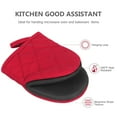 thumbnail image 2 of Aomota Short Oven Mitts, Oven Gloves Cooking Mitts Pair Heat Resistant, Pot Holder with Non-Slip Grip and Hanging Loop, Set of 2pcs, Red, 2 of 7