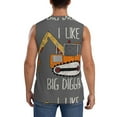 thumbnail image 4 of Bixox Men's I Like Big Digger Printed Shirt Sleeveless Fitness Tank Top-X-Large, 4 of 7