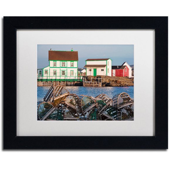 Trademark Fine Art "Lobster Traps" Canvas Art by Michael Blanchette Photography White Matte, Black Frame