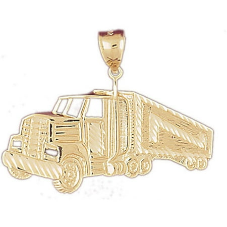 14K Yellow Gold Truck Pendant - 33 mm
