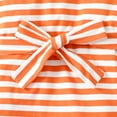 thumbnail image 6 of Toddler Baby Girls Summer Dress 3T Girls Short Sleeve Round Neckline Stripe Dress Orange, 6 of 7