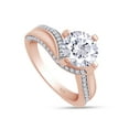 thumbnail image 2 of AFFY 1.75CT Center 7.5mm Round Moissanite Engagement Ring for Women 14K Rose Gold over Silver-5.5, 2 of 5