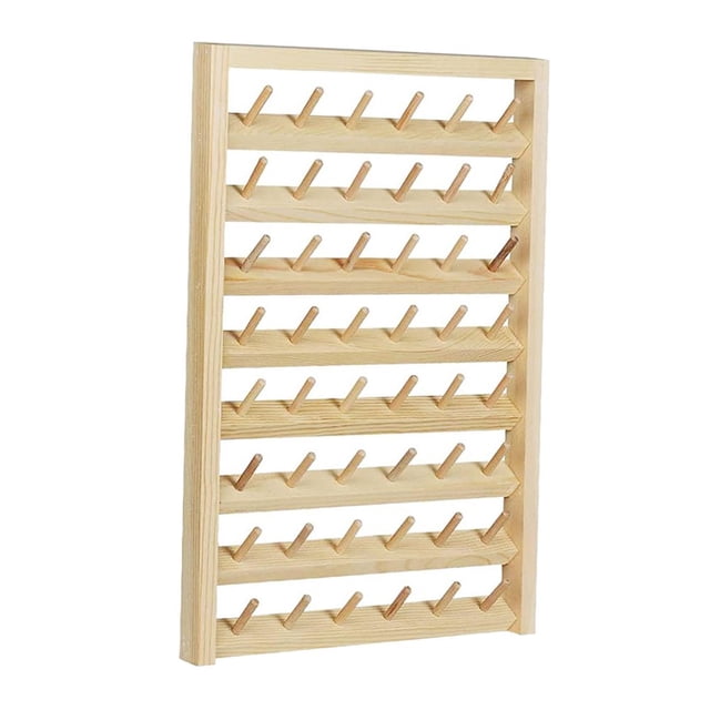 HLONK Wood Sewing Thread Stand Organizer Craft Embroidery Storage Rack Holder 54 Spool
