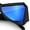 Matte Black - Blue Mirror, variant on Robotic Geometric Dimensional Bevel Angular Wrap Plastic Sunglasses Matte Black - Silver Mirror