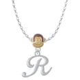 thumbnail image 1 of Delight Jewelry Silvertone Small Gelato Script Initial - R - Mia Monkey Charm Necklace, 1 of 4