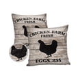 thumbnail image 2 of Outdoor Throw Pillow Cover Rustic Farm Animals Chicken Farm Waterproof Cushion Covers 2 Pack Vintage Wooden Board Pillow Cases Home Decoration for Patio Garden Couch Sofa, 2 of 7