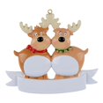 thumbnail image 1 of GUOOL Personalized Reindeer Family Christmas Tree Decorations 2021-cute Fawn Sparkling 2 Head, 1 of 9