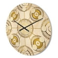 thumbnail image 3 of Designart 'Circular Golden Retro Pattern I ' Mid-Century Modern Wood Wall Clock, 3 of 5