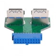 thumbnail image 5 of JSER Dual USB 3.0 A Type Female to Motherboard 20/19 Pin Box Header Slot Adapter PCBA, 5 of 6