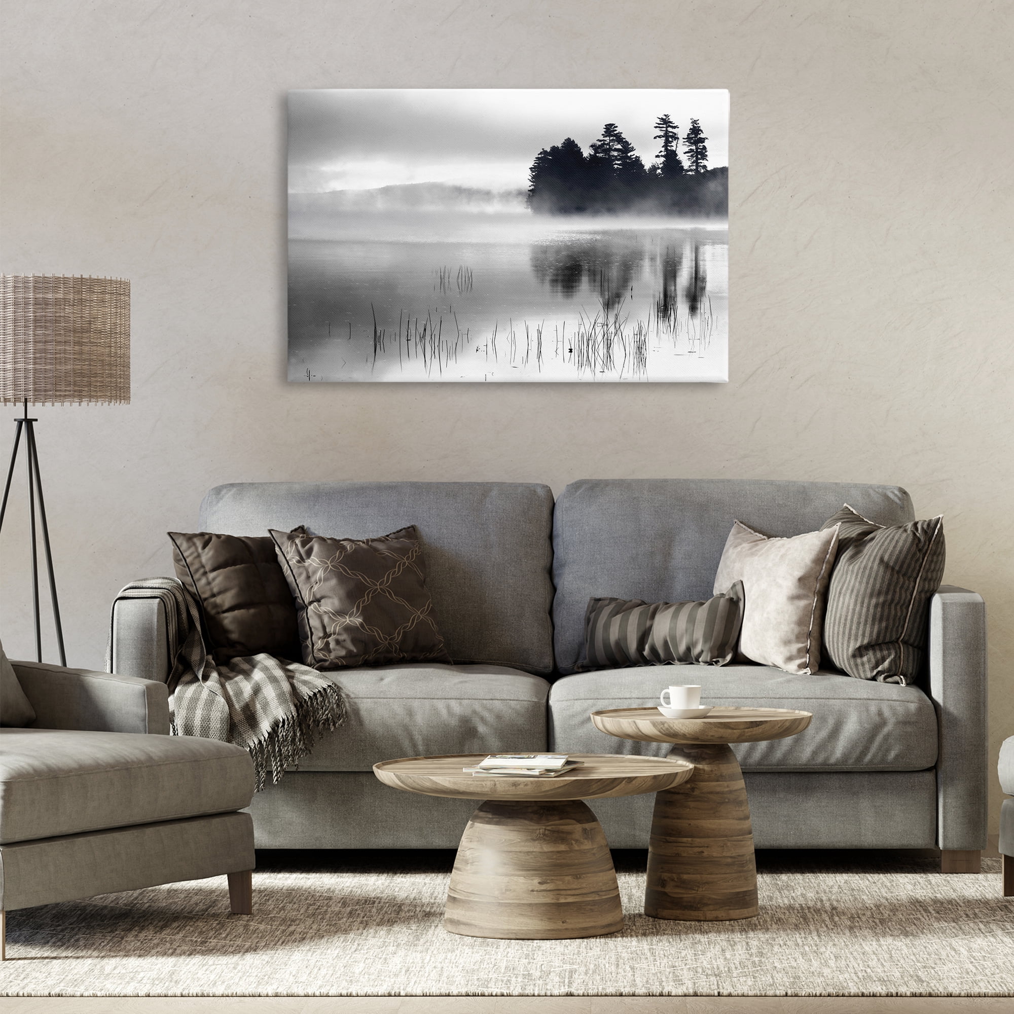 Stupell Industries Serene Lake Reflection Landscape Photography Gallery Wrapped Canvas Art Print Wall Art, 36 x 24
