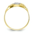 thumbnail image 2 of 10K Two-Tone Gold Ring Band Themed & Rhodium Filigree Heart, Size 6, 2 of 5
