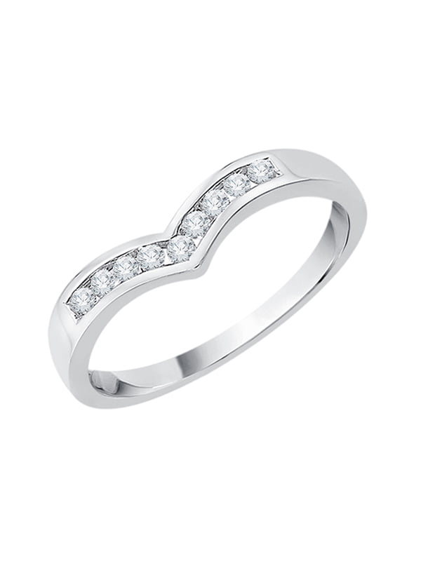 Size-8.25 KATARINA Diamond Wedding Band in Sterling Silver 1/6 cttw GH-Color, I2 / I3 Clarity