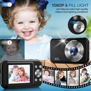 Digital Camera Newest 1080P Digital Camera for Kids with 32GB Card Anti-Shake, Portable Point and Shoot Camera Fill Flash 16X Zoom, Small Camera