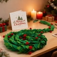 thumbnail image 1 of Realistic Christmas Garland with Red Berries and Pine Needles | 36-Inch Flexible Rope Swag for Window Door or Mantel Decor | Reusable Holiday Display with Jute Loop and Suction Cup, 1 of 7