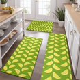 thumbnail image 2 of Yellow Lemon Fruit Slices Green Pattern Kitchen Rugs Sets Of 3,Kitchen Runner Rugs Non Skid Washable,Decorative Kitchen Floor Mats for Kitchen,Sink,Laundry,17"x30"+ 17"x47" + 17"x59", 2 of 6
